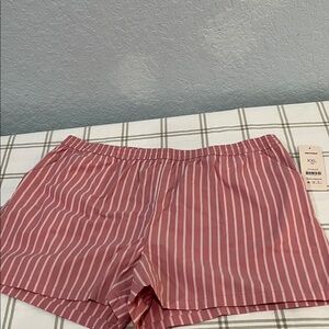 Striped Pink Girls Lounge Shorts